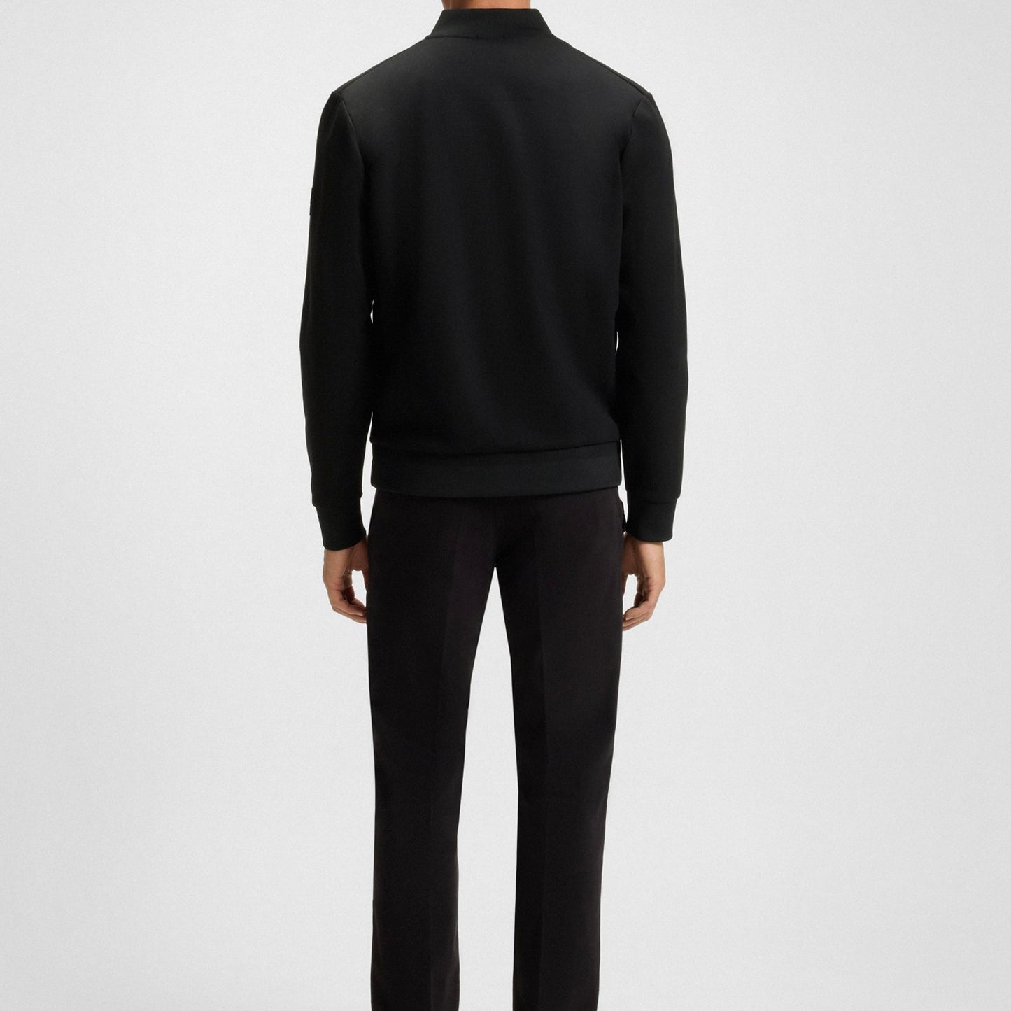 B.O.S.S ZIP-UP SWEATSHIRT WITH PADDED FRONT Black