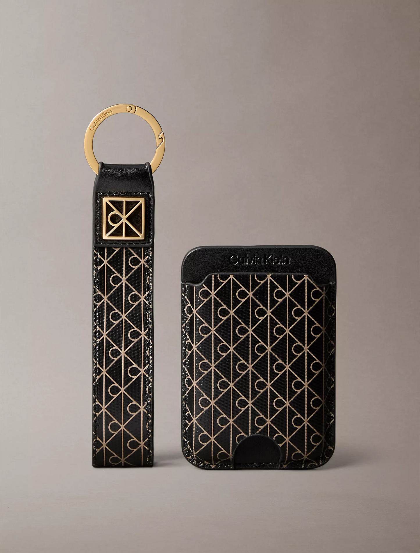 C.A.L.V.I.N K.L.E.I.N Allover Monogram Key Fob and Card Case
