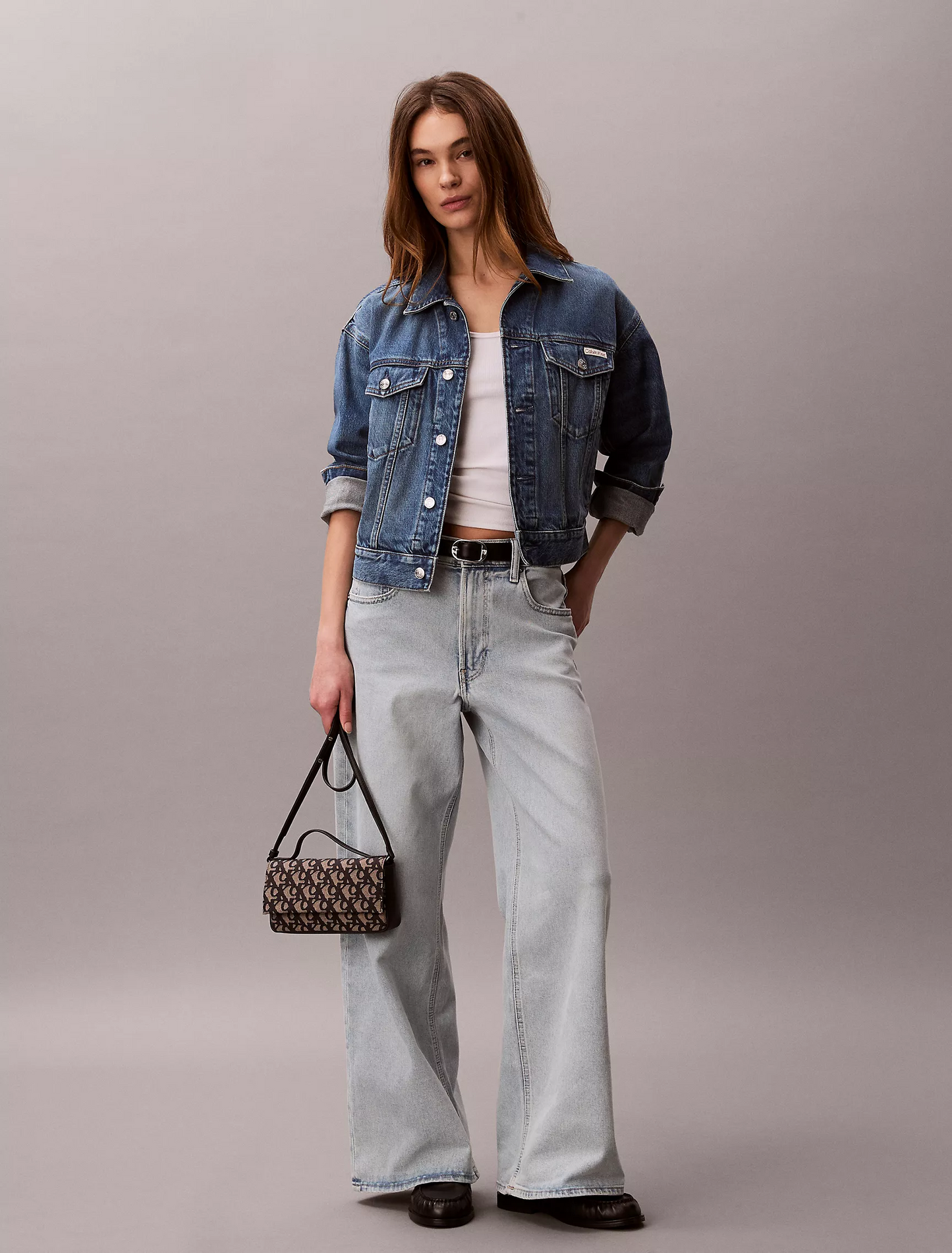 C.A.L.V.I.N K.L.E.I.N  Ultralight Logo Jacquard Shoulder Bag