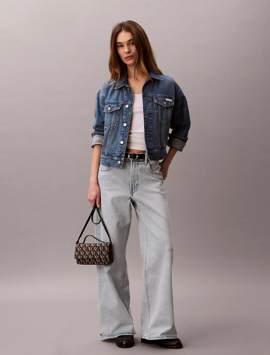 C.A.L.V.I.N K.L.E.I.N  Allover Monogram Flap Crossbody Bag