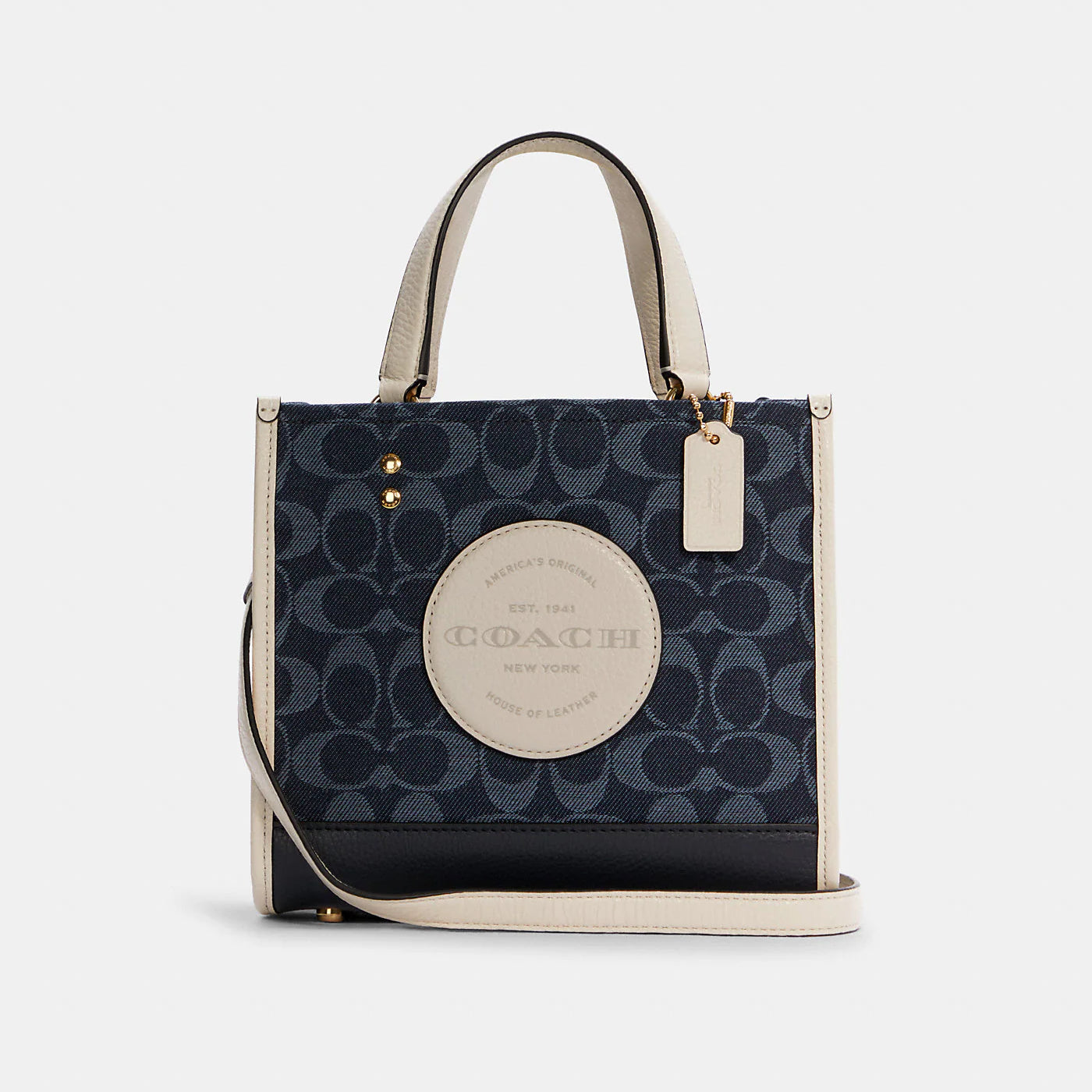 C.O.A.C.H Dempsey Tote 22 In Signature Jacquard With Coach Patch