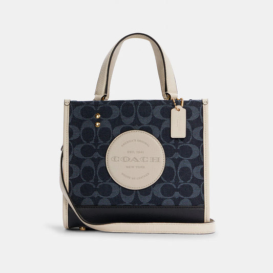 C.O.A.C.H Dempsey Tote 22 In Signature Jacquard With Coach Patch