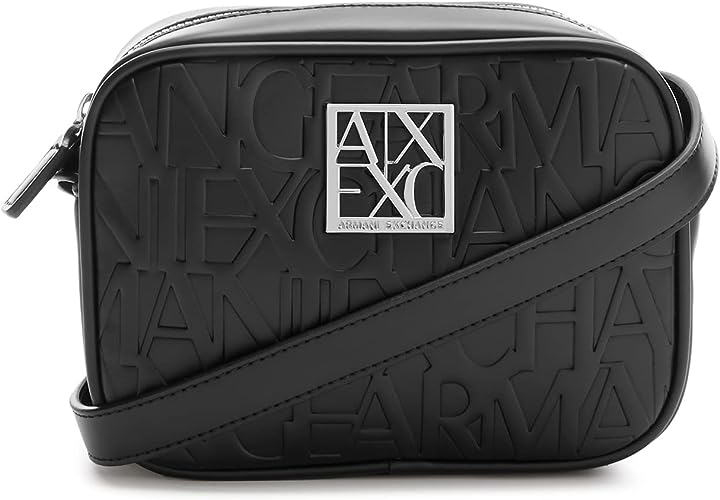 A.R.M.A.N.I. E.X.C.H.A.N.G.E. All over embossed logo camera bag