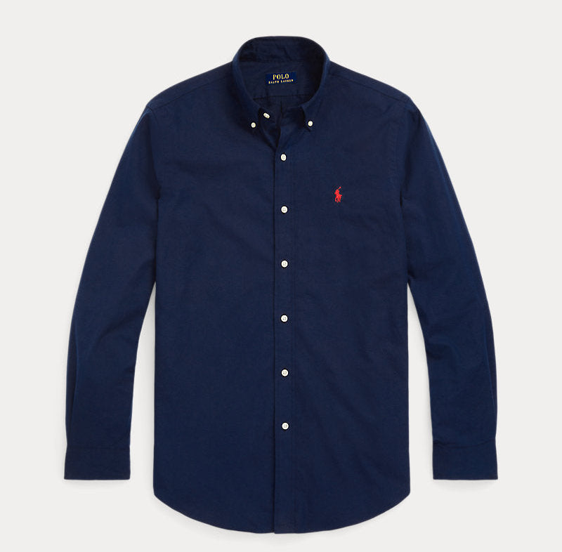 P.O.L.O R.A.L.P.H L.A.U.R.E.N Garment-Dyed Oxford Shirt Custom Fit RL Navy