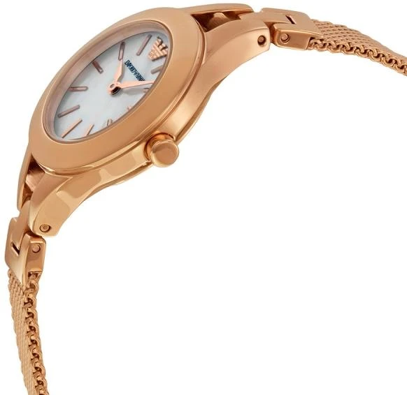 E.M.P.O.R.I.O A.R.M.A.N.I  Chiara Analog White Dial Rose Gold Steel Strap Watch