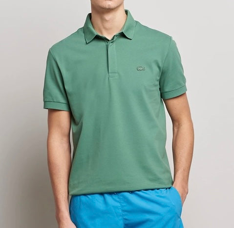 L.a.C.O-S.T.E. P.O.L.O. shirt Slim Fit Paris Stretch Pique Polo Shirt Light Green