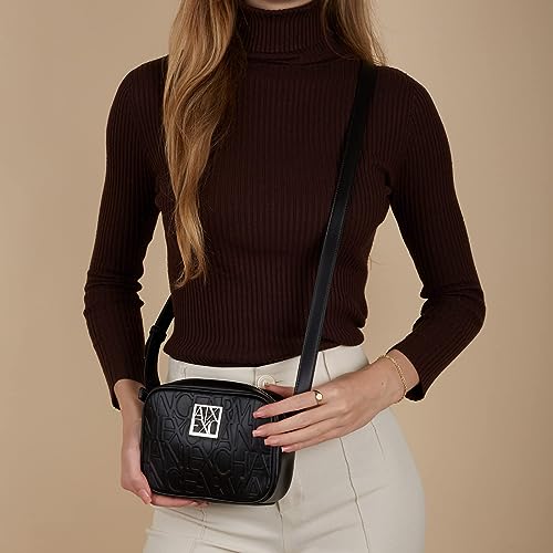 A.R.M.A.N.I. E.X.C.H.A.N.G.E. All over embossed logo camera bag