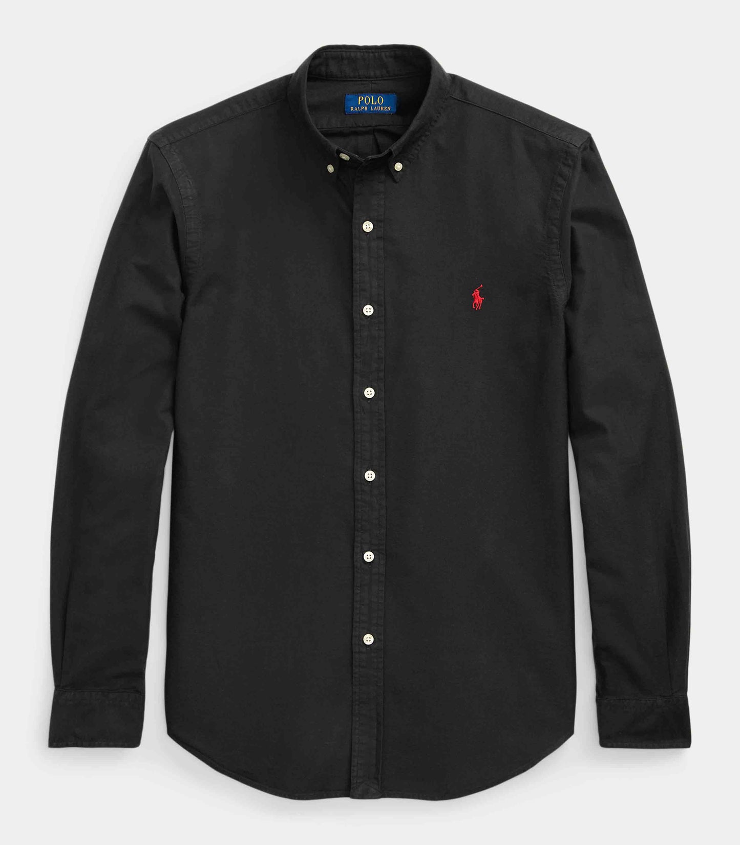 P.o.L.O R.A.L.P.H L.A.U-R.E.N Garment-Dyed Oxford Shirt Custom Fit Black