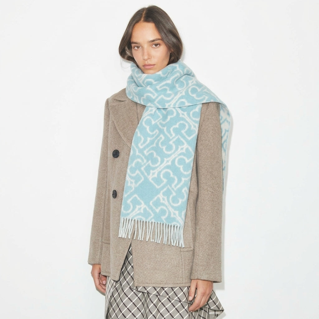 T.O.R.Y B.U.R.C.H PUZZLE LOGO SCARF