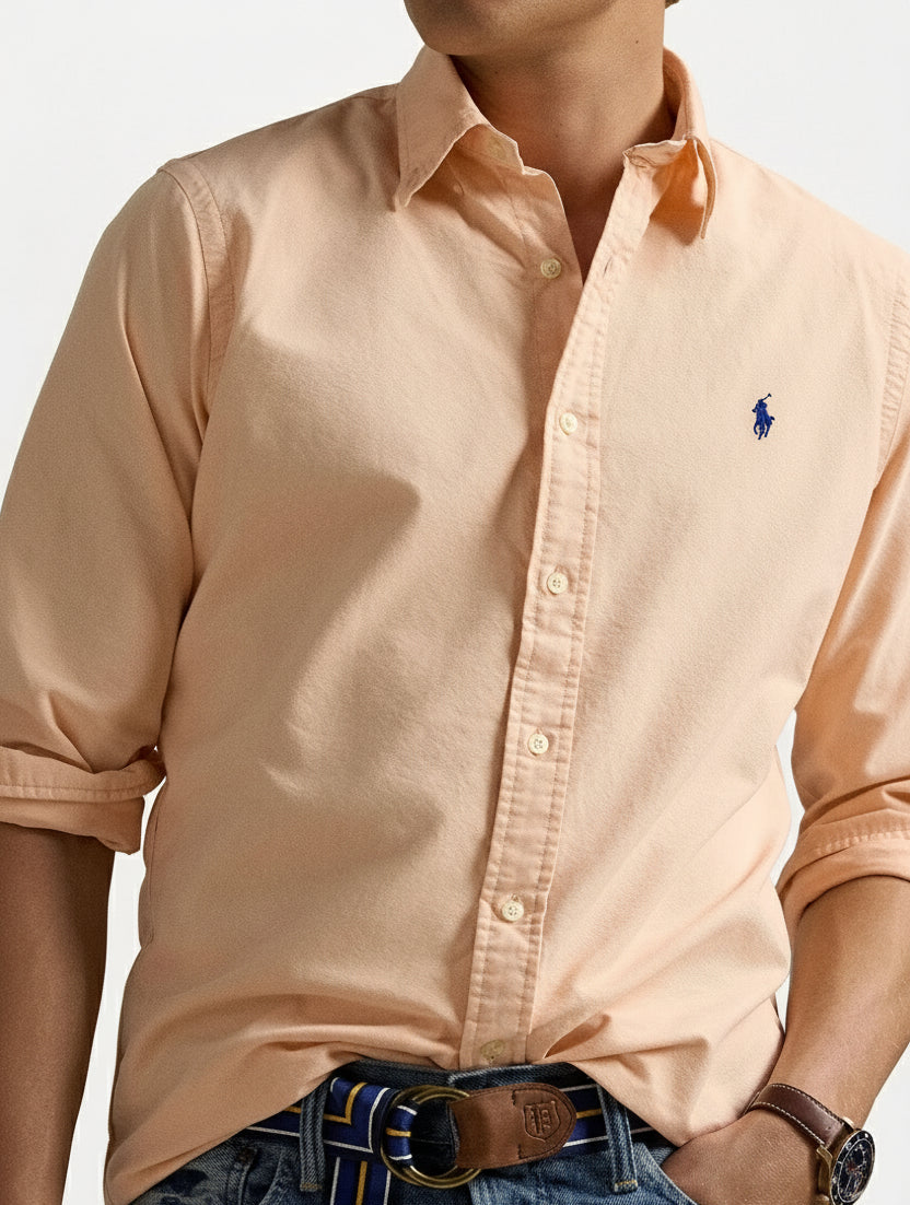 P.o.L.O R.A.L.P.H L.A.U-R.E.N Garment-Dyed Oxford Shirt Custom Fit Amber