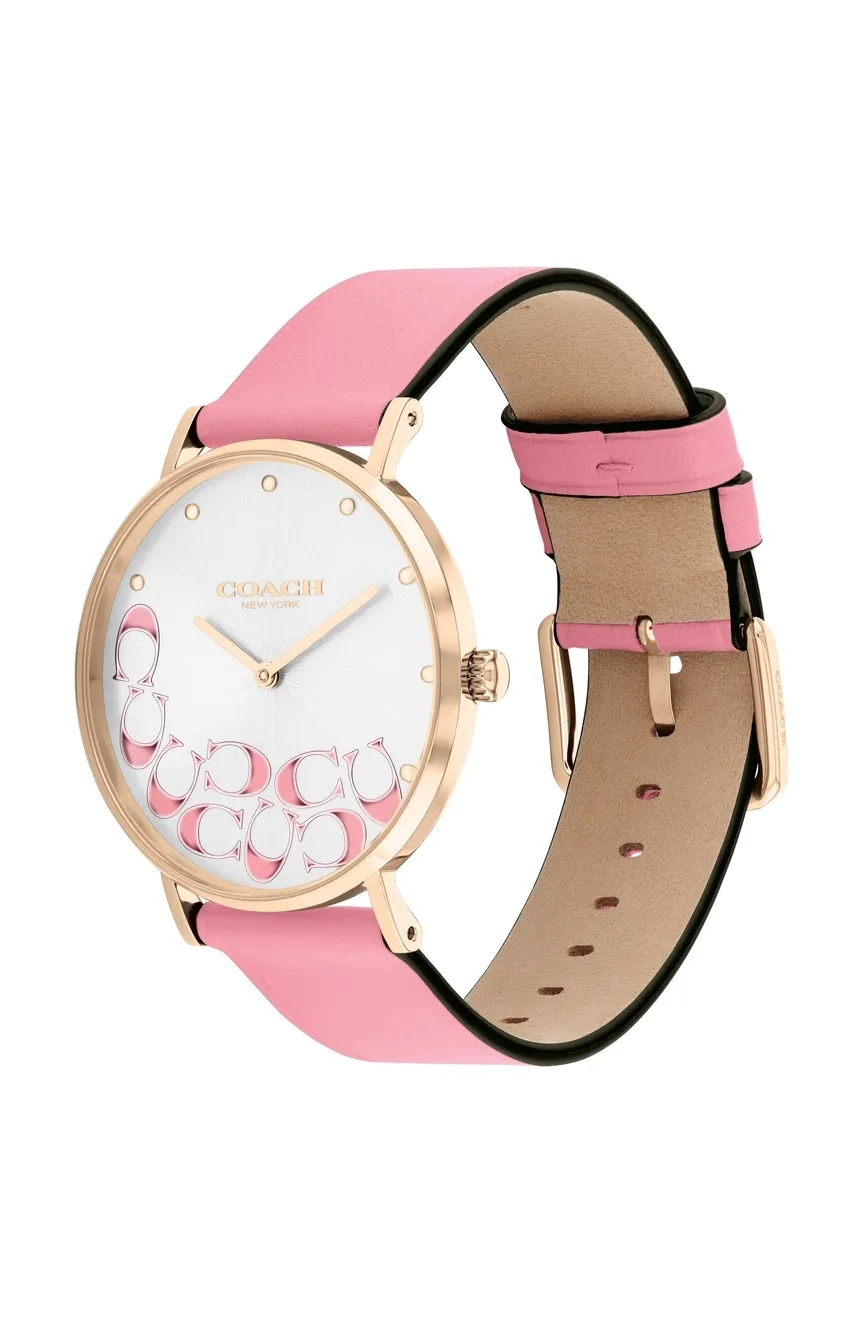 C.O.A.C.H WOMENS QUARTZ CALFSKIN LEATHER WATCH