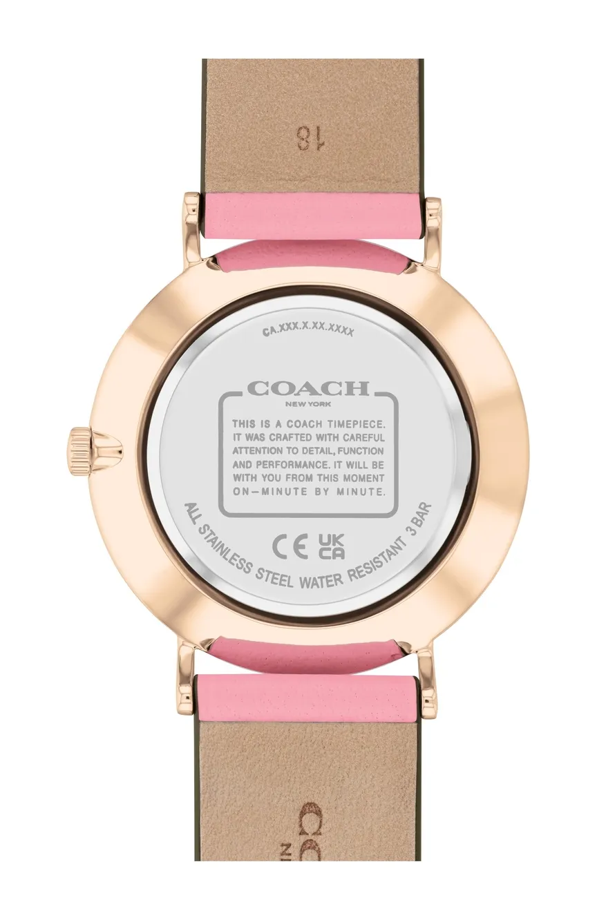 C.O.A.C.H WOMENS QUARTZ CALFSKIN LEATHER WATCH