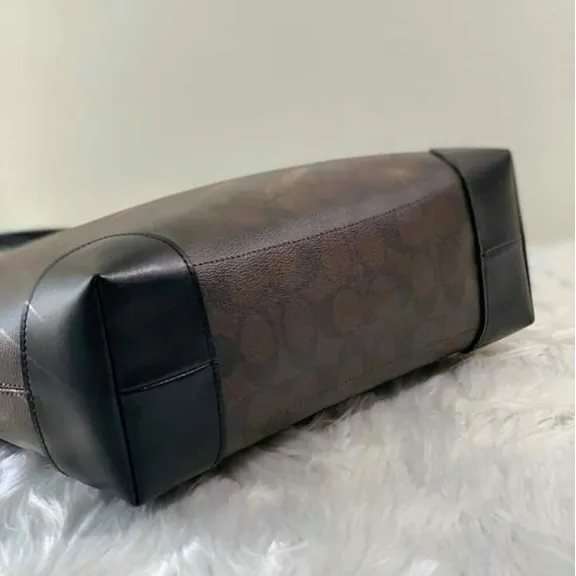 COACH Zip Top Tote Bag In Signature Canvas