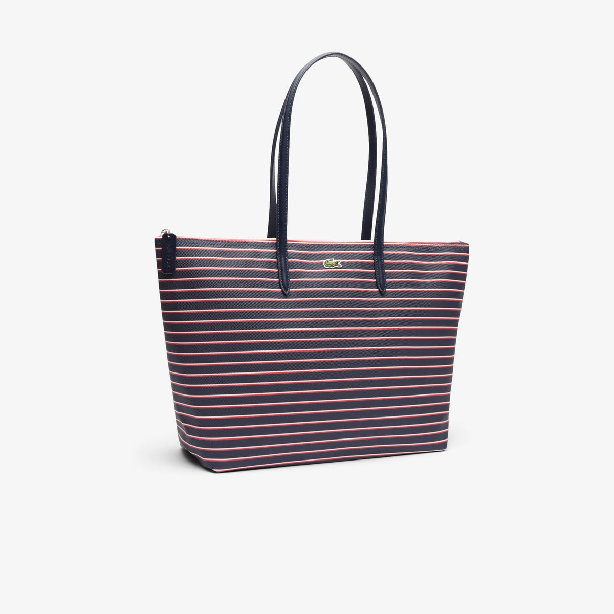 L.A.C.O.S.T.E L.12.12 Women's Large Striped Tote Bag, Size L, Grenadine Navy Stripes