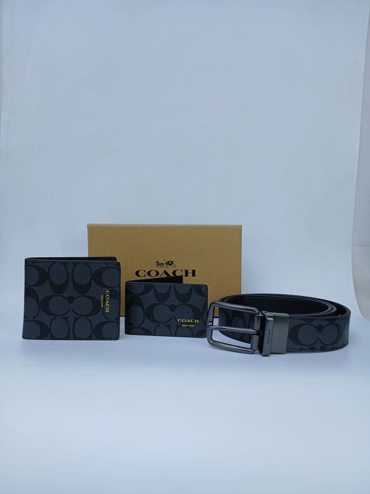 C.O.A.C.H Set Of Wallet , Card Holder & Belt
