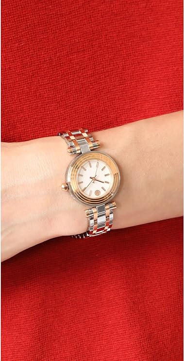 T.O.R.Y B.U.R.C.H WOMEN'S CLASSIC T ROSE GOLD SILVER STAINLESS
