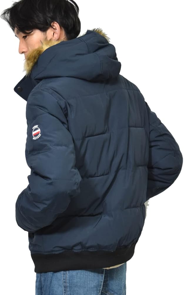 T.o.m.m.y H.i.l.f.i.g.e.r Navy Puffer Jacket with Fur Hood