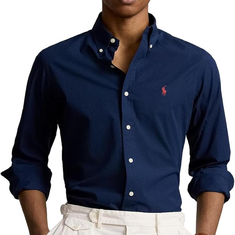 P.O.L.O R.A.L.P.H L.A.U.R.E.N Garment-Dyed Oxford Shirt Custom Fit RL Navy