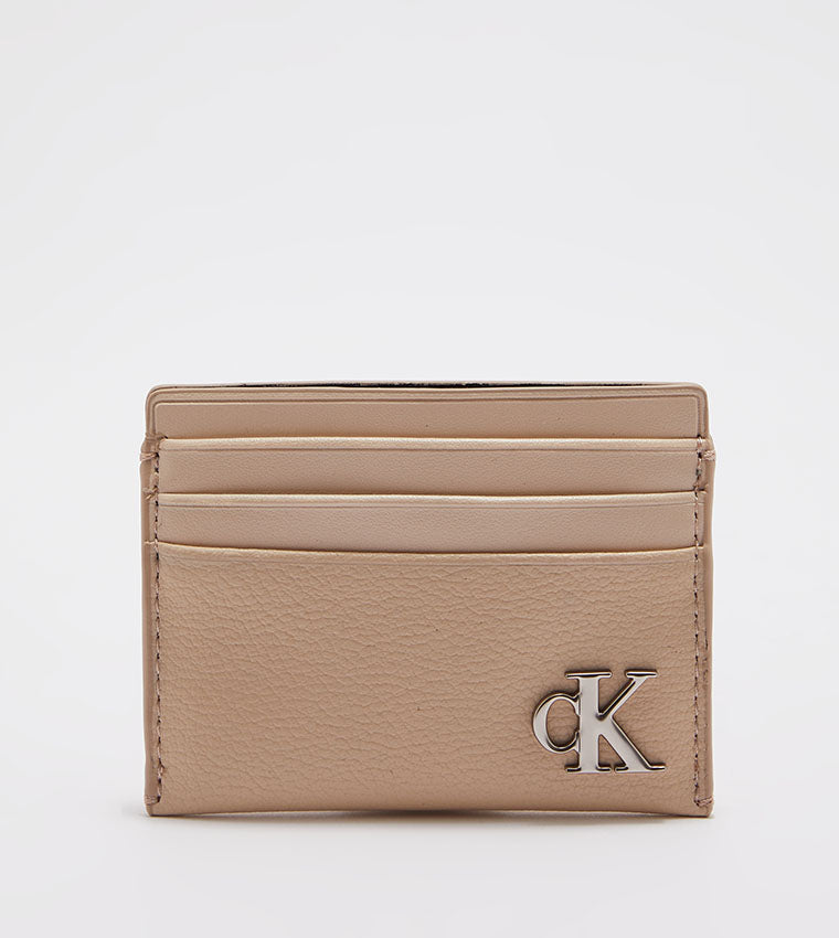 C.A.L.V.I.N. K.L.E.I.N. PEBBLE MONOGRAM LOGO CARD CASE