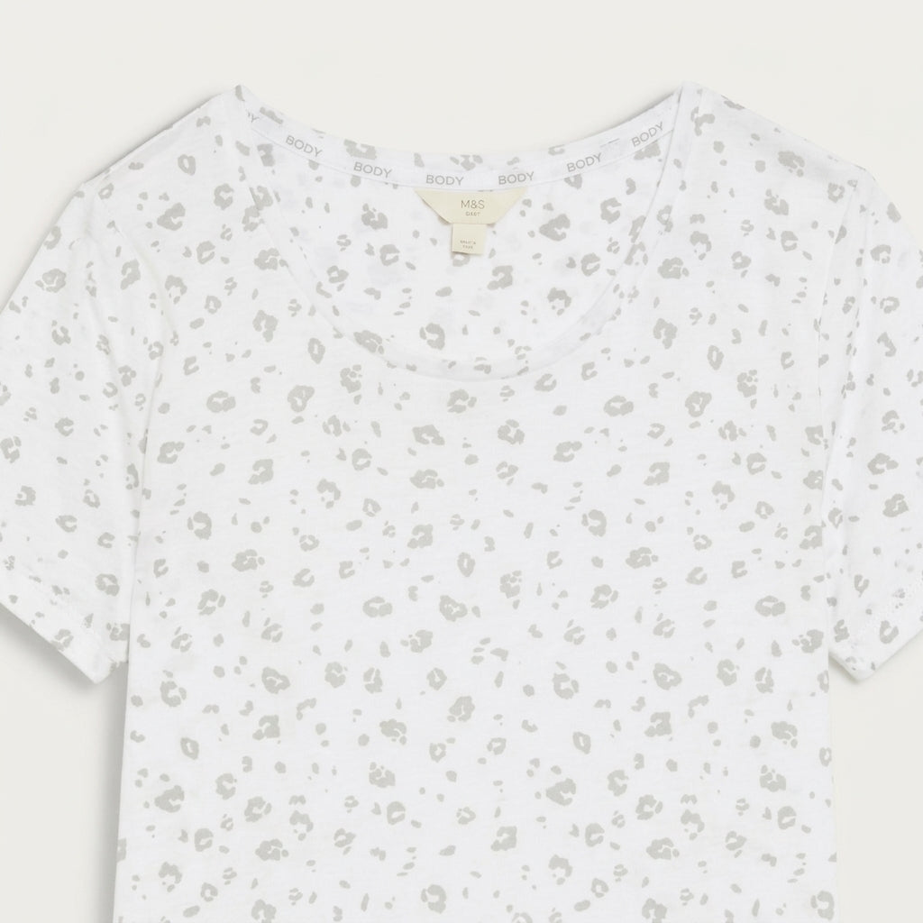 ` Cotton Modal Animal Print Long Nightshirt