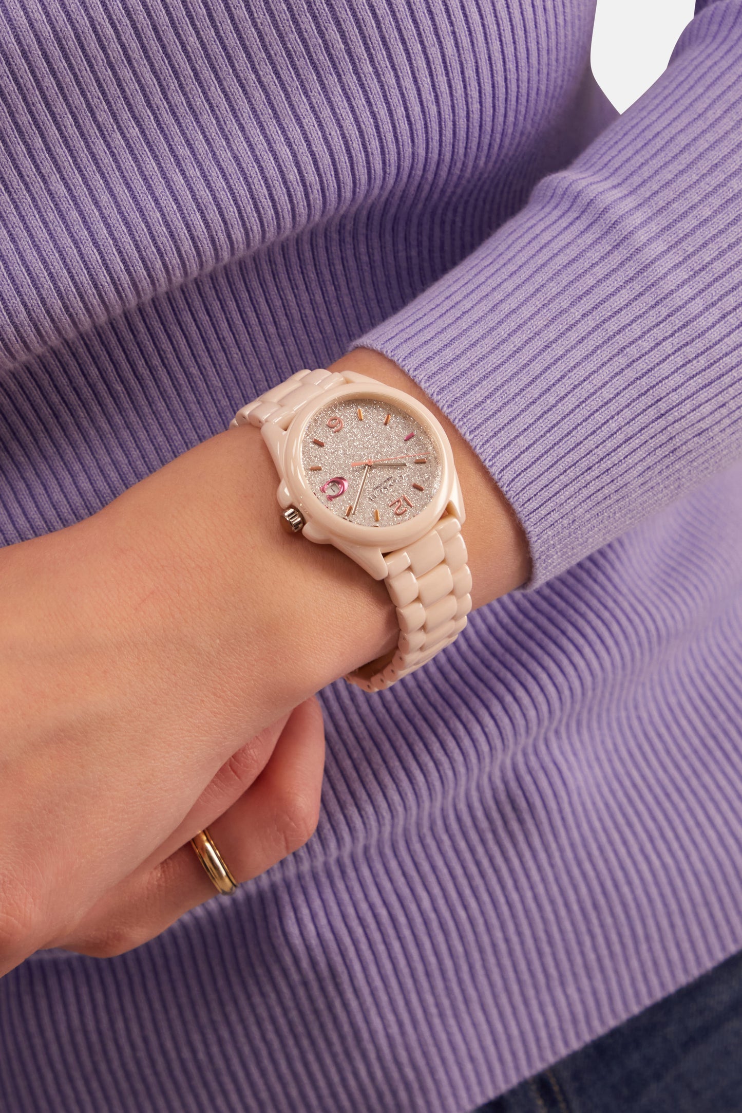 C.O.A.C.H Round Dial Ceramic Watch