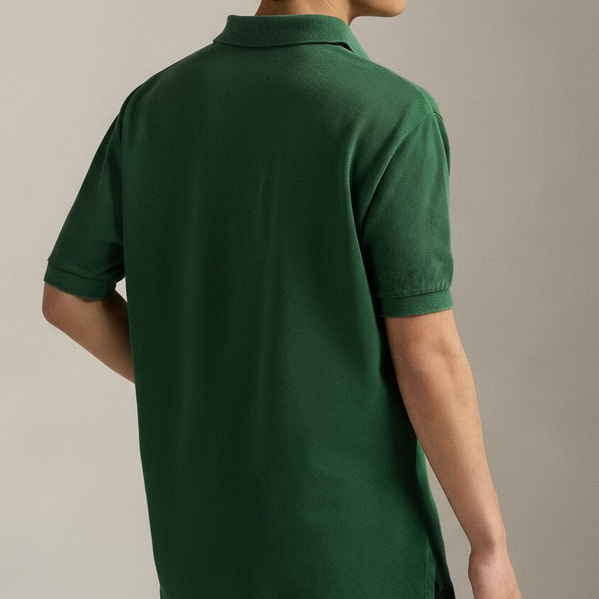 P.O.L.O R.A.L.P.H L.A.U.R.E.N Custom Fit Polo Bear Mesh Polo Shirt Green