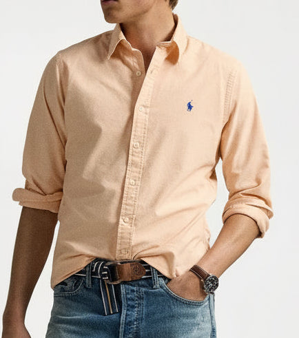 P.o.L.O R.A.L.P.H L.A.U-R.E.N Garment-Dyed Oxford Shirt Custom Fit Amber