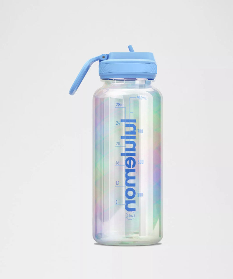 L.U.L.U.L.E.M.O.N  Back To Life Clear Bottle 32oz Straw Lid Iridescent