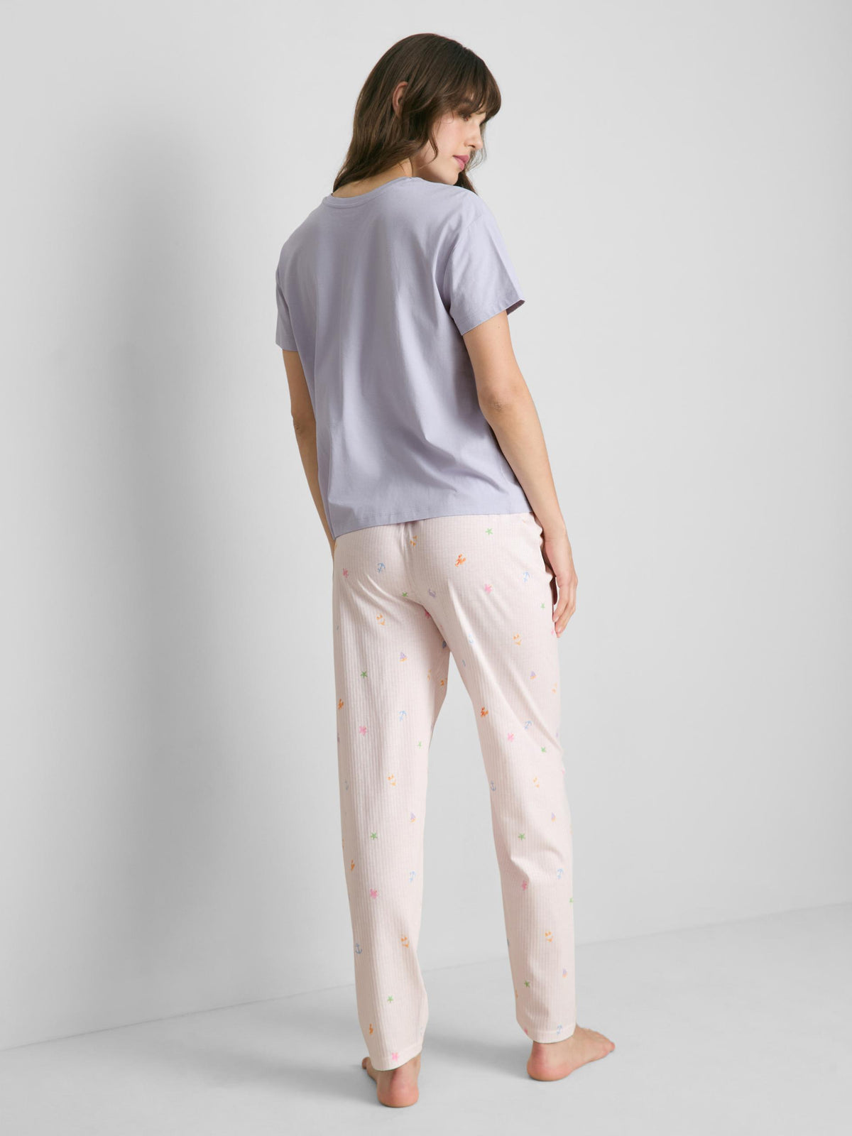 P.R.I.M.A.R.K Cotton Crew Neck Printed Pyjamas