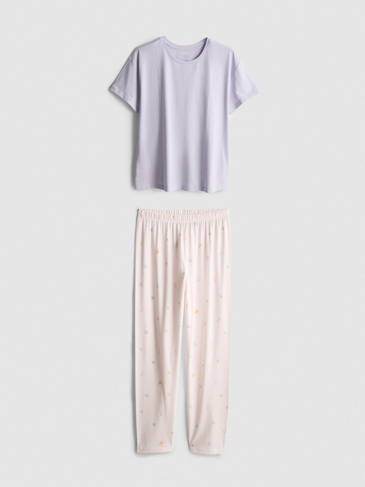P.R.I.M.A.R.K Cotton Crew Neck Printed Pyjamas