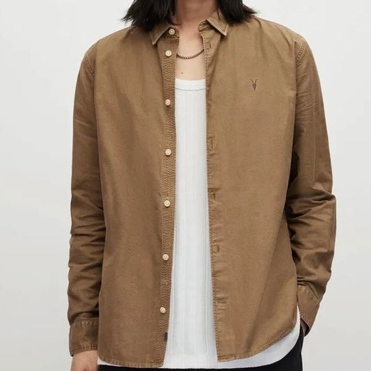 A.l.l.S.a.i.n.t.s HERMOSA RAMSKULL RELAXED FIT SHIRT Brown