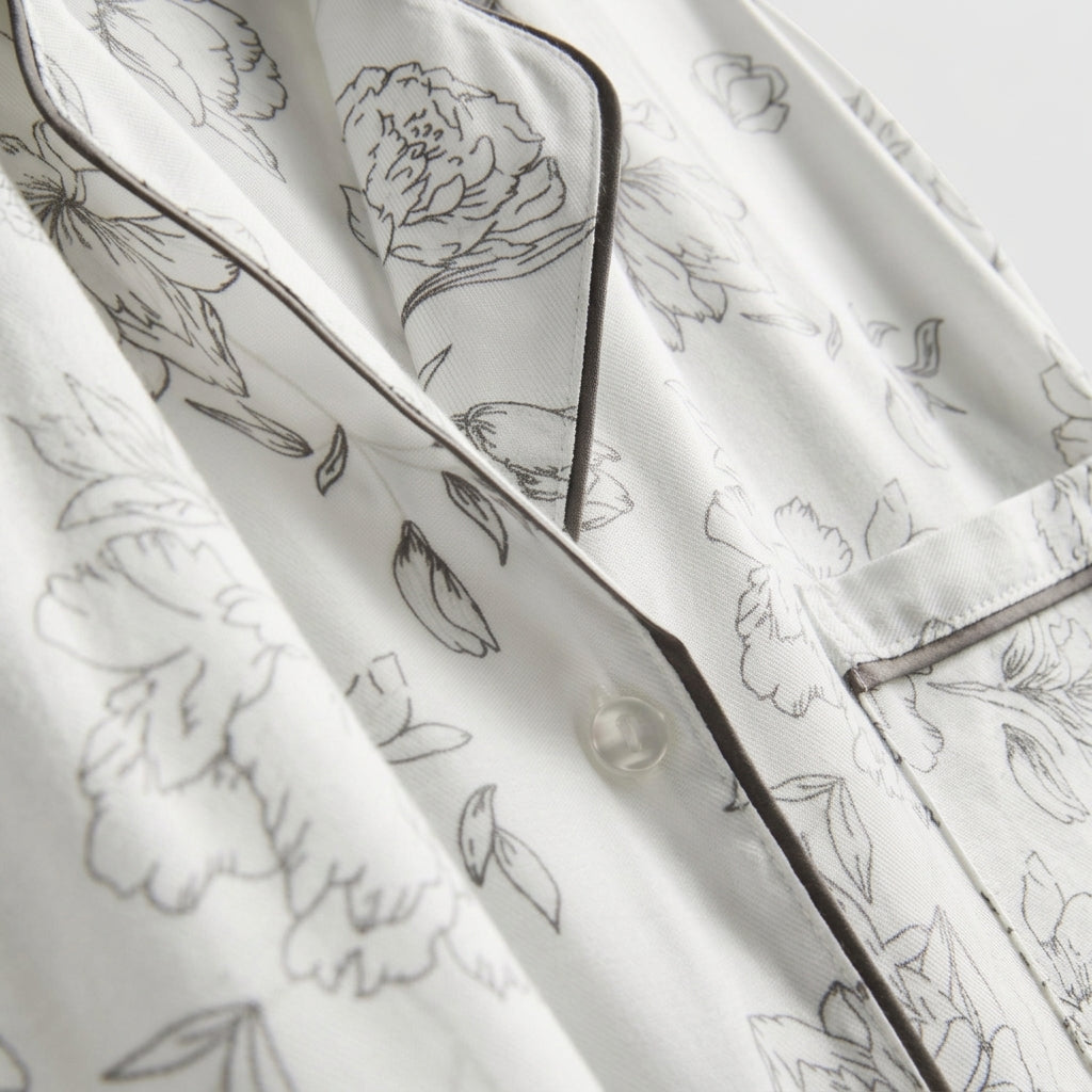 P.R.I.M.A.R.K Floral Piped Boyfriend Pyjamas Set