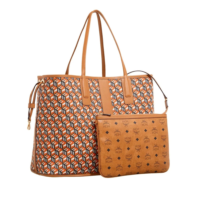 M.C.M Visetos Medium Liz Reversible Shopper Tote Bag