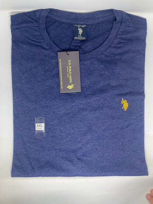 U.S. Polo Assn. Men's Round Neck Short sleeve T-Shirt Dark heather blue