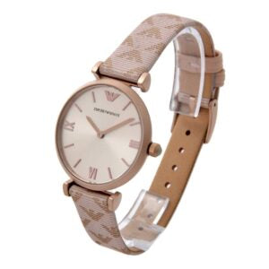 E.M.P.O.R.I.O A.R.M.A.N.I Gianni T-Bar Leather Watch with Logo Strap