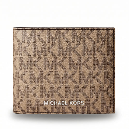 M.I.C.H.A.E.L K.O.R.S Cooper Logo Billfold Wallet With Coin Pouch Camel