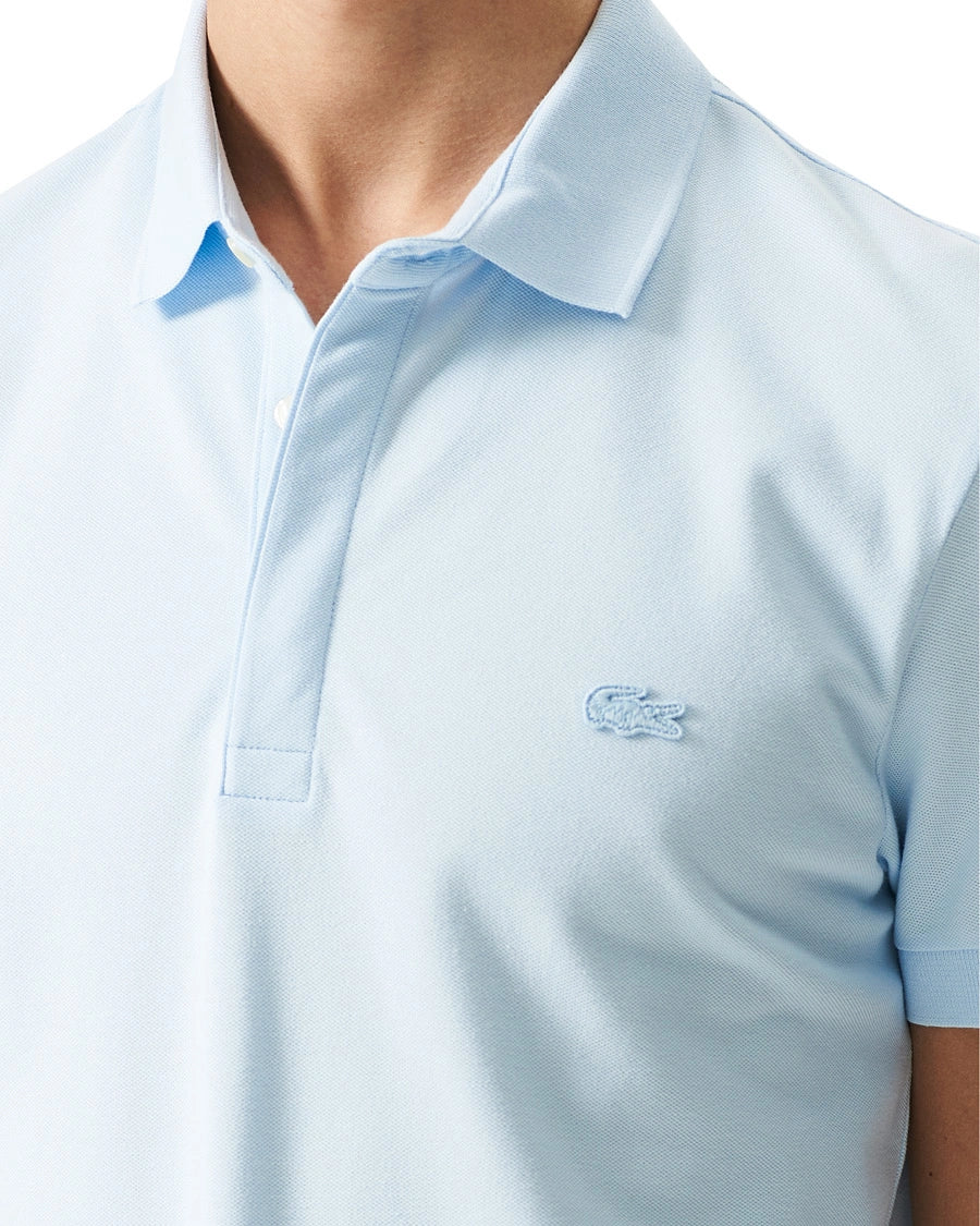 L.a.C.O-S.T.E. P.O.L.O. shirt Slim Fit Paris Stretch Pique Polo Shirt Light Blue
