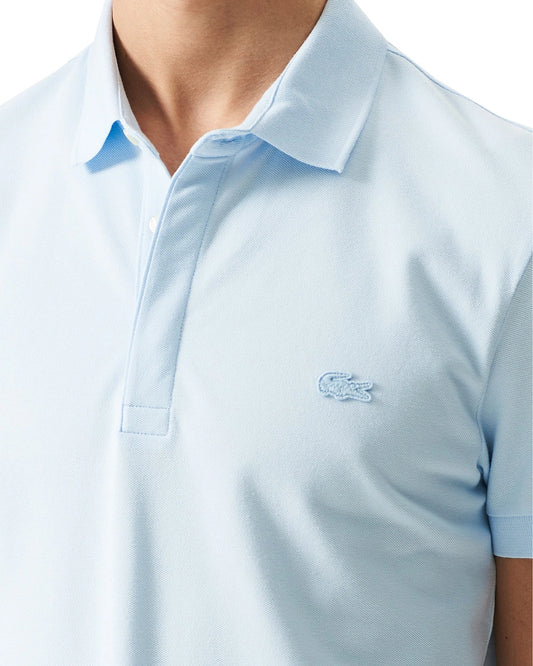 L.a.C.O-S.T.E. P.O.L.O. shirt Slim Fit Paris Stretch Pique Polo Shirt Light Blue