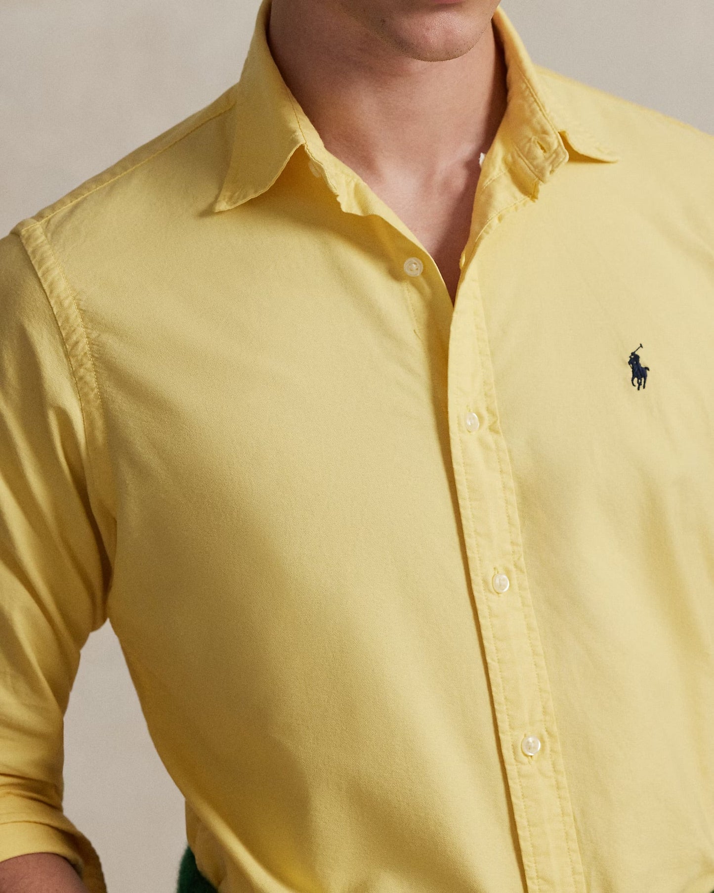 P.O.L.O R.A.L.P.H L.A.U.R.E.N Garment-Dyed Oxford Shirt Custom Fit Yellow