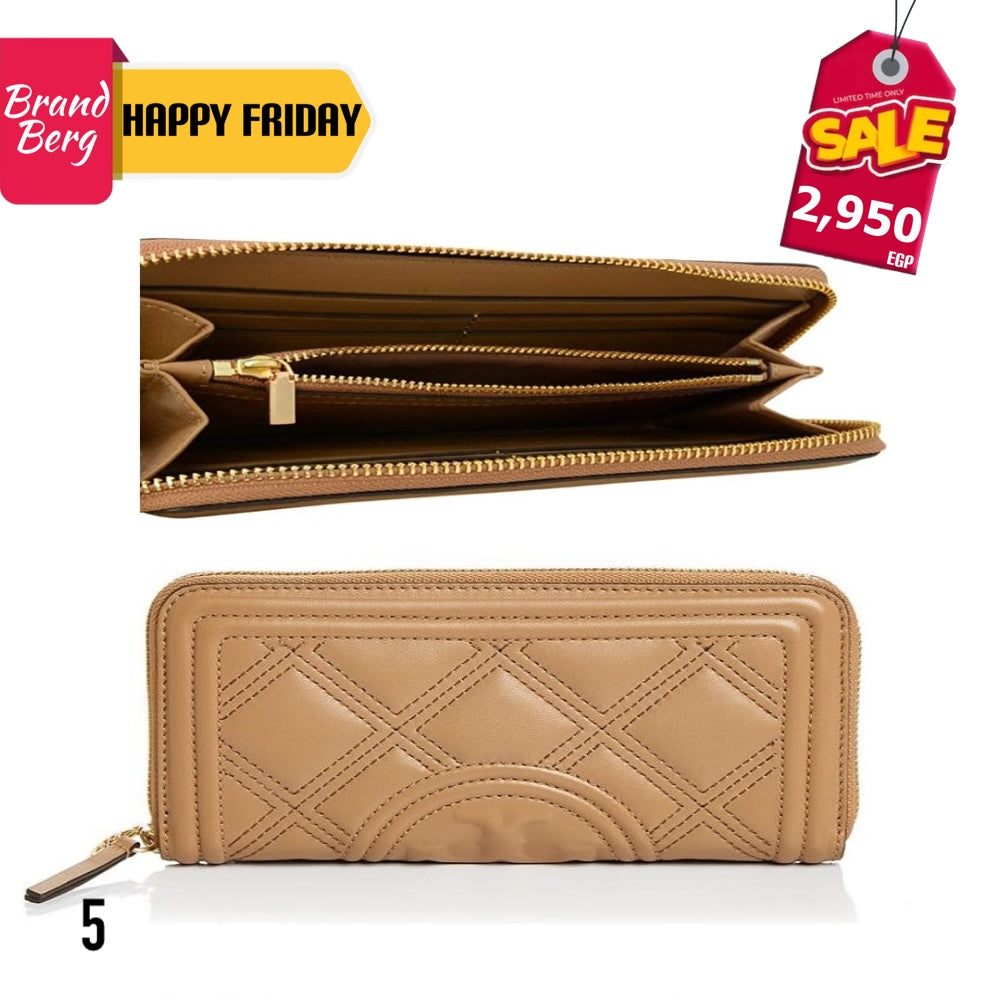 TORY BURCH Tiramisu Fleming Continental Soft/Round Zipper Long Wallet
