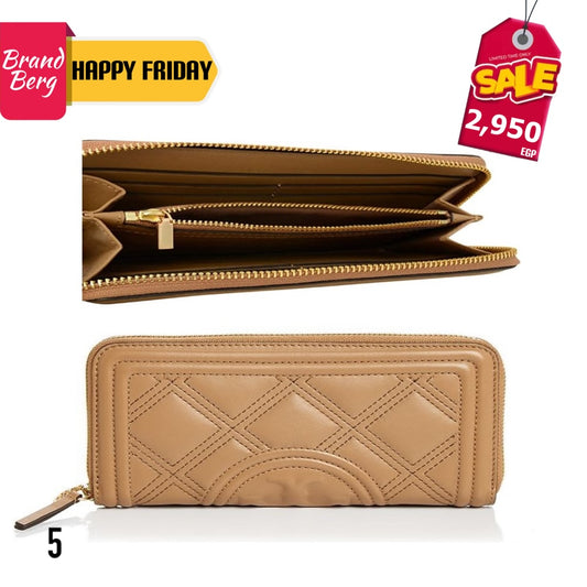 TORY BURCH Tiramisu Fleming Continental Soft/Round Zipper Long Wallet