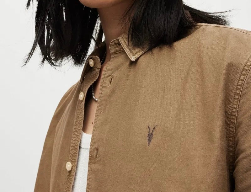 A.l.l.S.a.i.n.t.s HERMOSA RAMSKULL RELAXED FIT SHIRT Brown