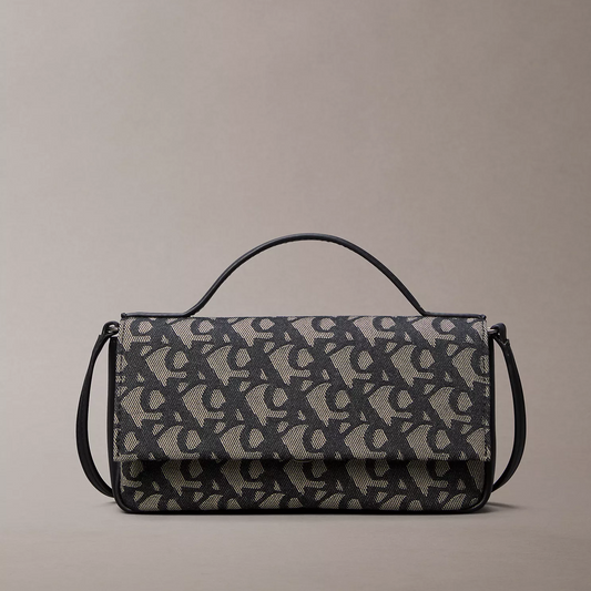 CALVIN KLEIN  Allover Monogram Flap Crossbody Bag