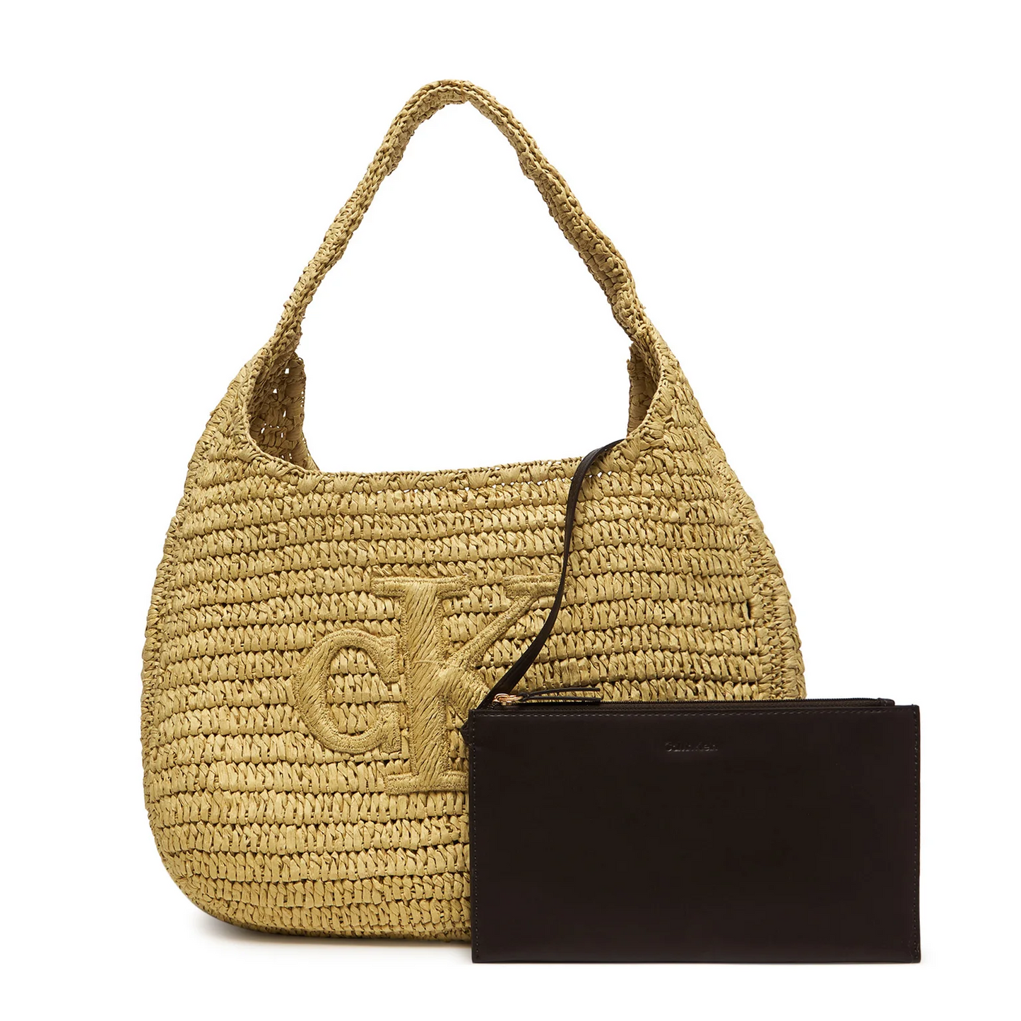 CALVIN KLEIN Bold Ck Raffia Sm Shoulder Bag LV04F3448G Brown in Egypt