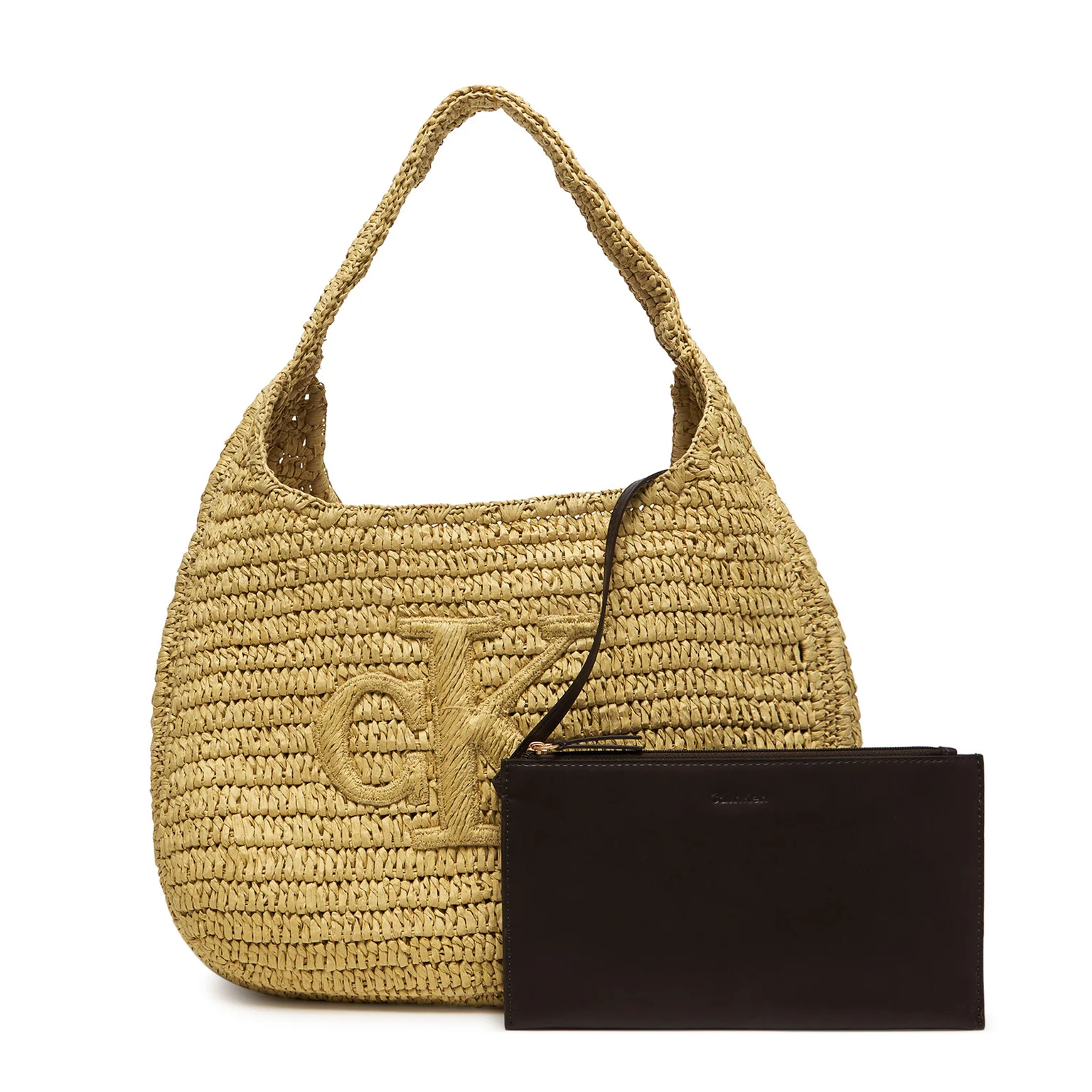 CALVIN KLEIN Bold Ck Raffia Sm Shoulder Bag LV04F3448G Brown in Egypt
