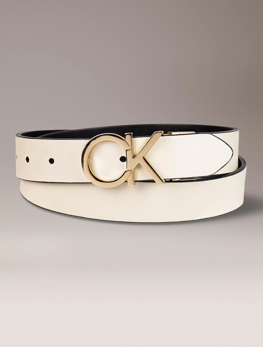 CALVIN KLEIN Monogram Logo Plaque Reversible Belt