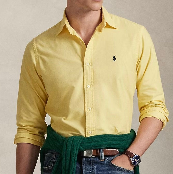 P.O.L.O R.A.L.P.H L.A.U.R.E.N Garment-Dyed Oxford Shirt Custom Fit Yellow