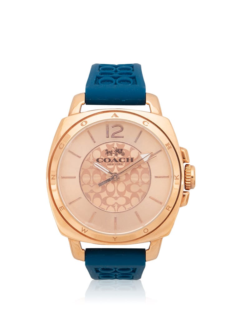 C.O.A.C.H Boyfriend Watch ROSE GOLD - TURQUOISE