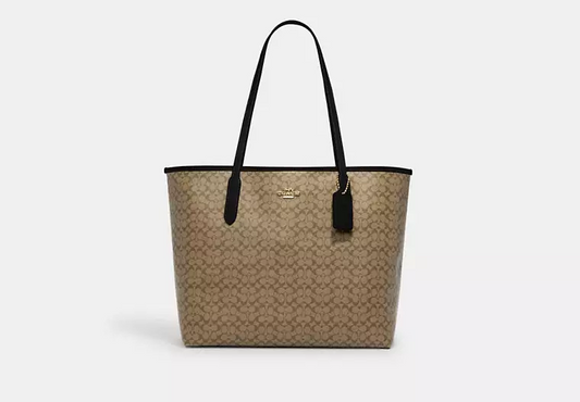 C.O.A.C.H City Tote Bag In Micro Signature Canvas