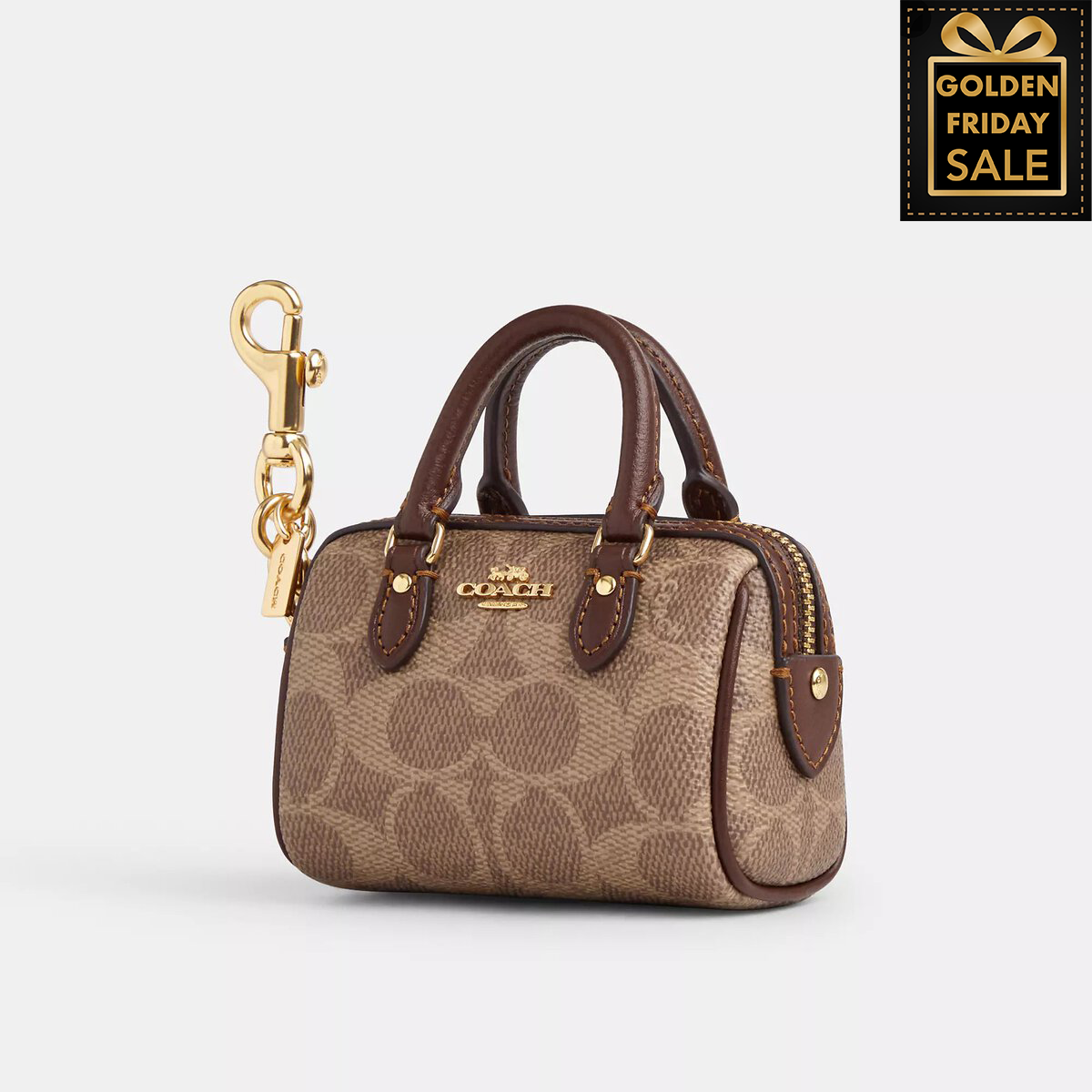 C.O.A.C.H Mini Rowan Bag Charm In Signature Canvas